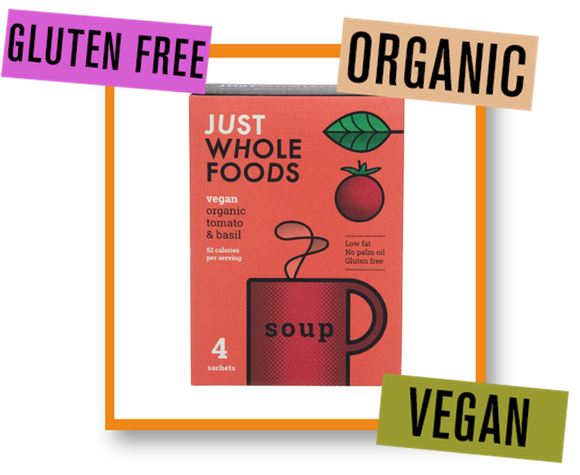 Just Wholefoods Organic Soup in a Mug: Tomato & Basil