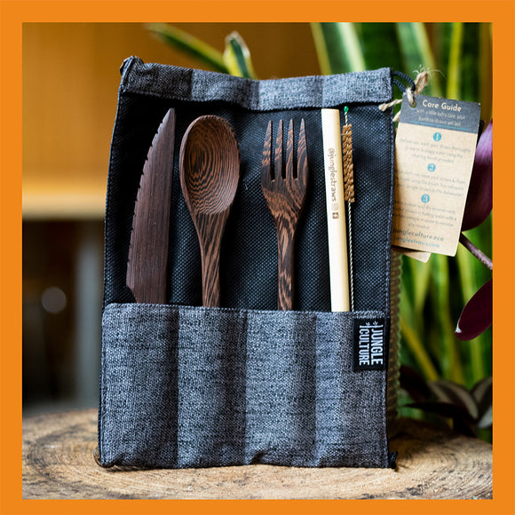 Jungle Culture Cutlery Set From Reclaimed Wood