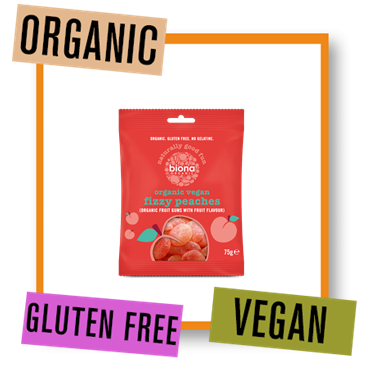 Biona Organic Vegan Fizzy Peaches Jelly Sweets