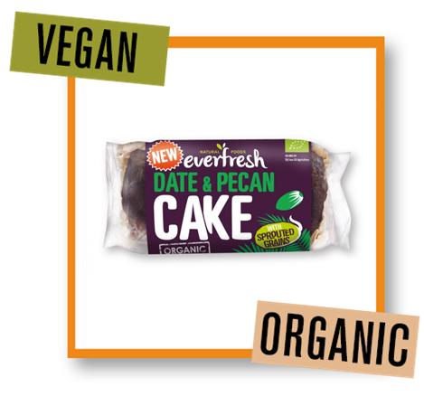 Everfresh Organic Date & Pecan Cake with Sprouted Grains