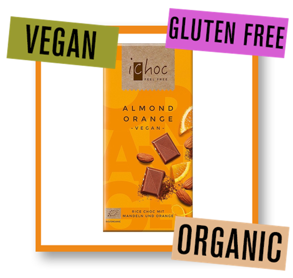 iChoc Organic Almond Orange Rice Chocolate Bar