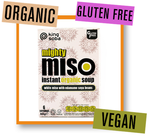 King Soba Mighty Miso Instant Soup Pumpkin & Vegetable Gluten Free Organic 60g