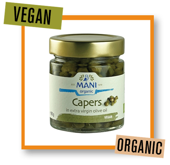 Mani Organic Capers in Extra Virgin Olive Oil