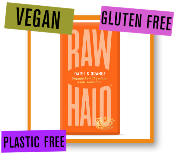 Raw Halo Organic Raw Chocolate Bar Dark with Orange